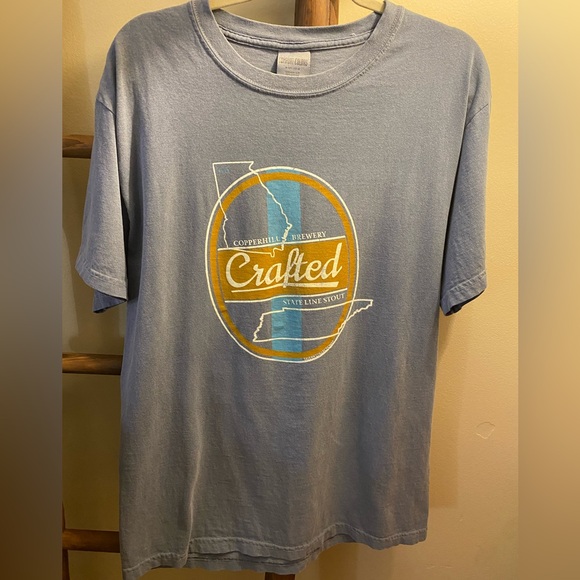 CRAFTED COPPERHILL BREWERY 
 & STATELINESS STOUT LARGE COTTON TEE - Picture 1 of 6